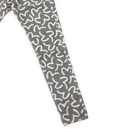 EVISU 5500 Jacquard Seagull Denim Jeans Gray Size 30