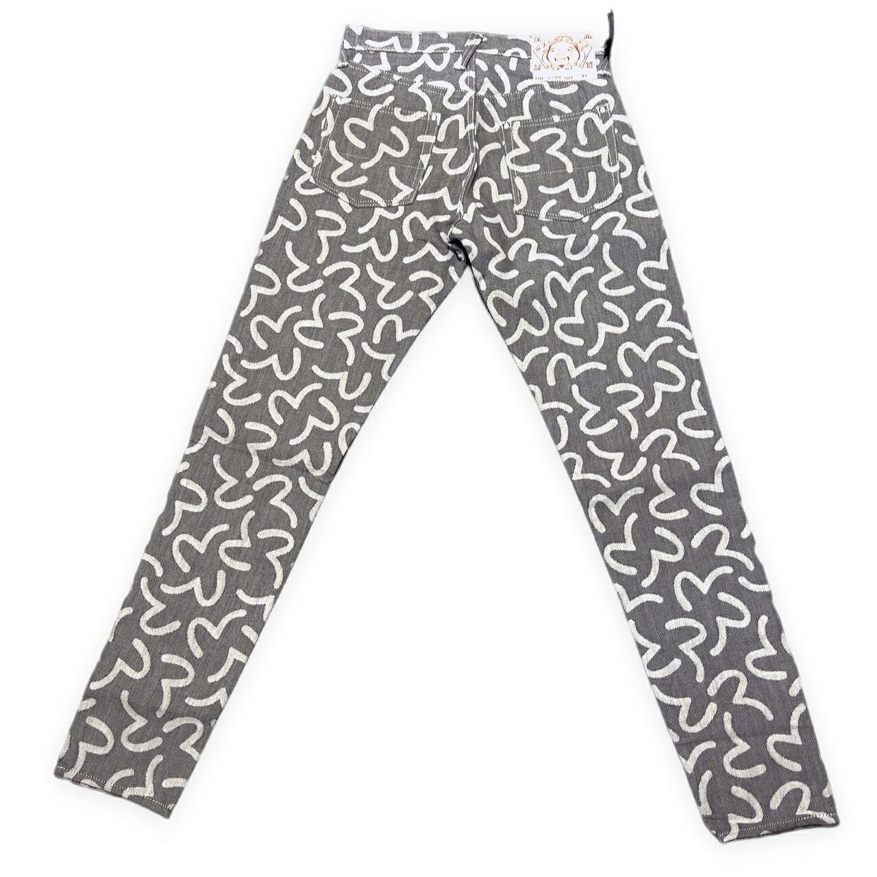EVISU 5500 Jacquard Seagull Denim Jeans Gray Size 30