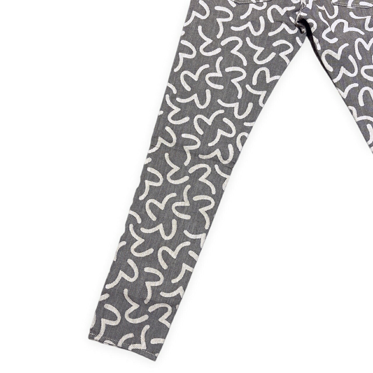 EVISU 5500 Jacquard Seagull Denim Jeans Gray Size 30