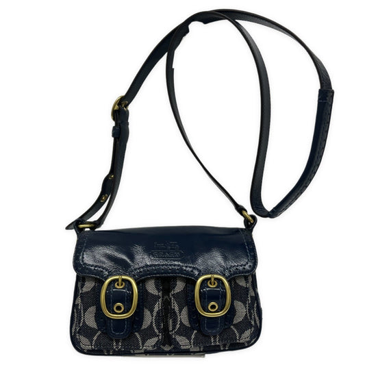 COACH Denim Signature Soho Flap Shoulder Bag Blue