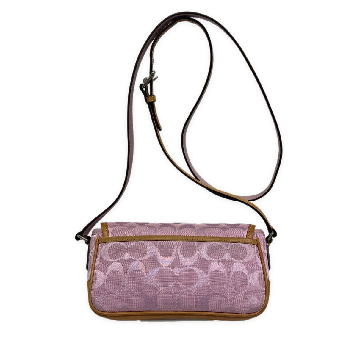 COACH Pink Signature Flap Shoulder Bag