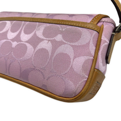 COACH Pink Signature Flap Shoulder Bag