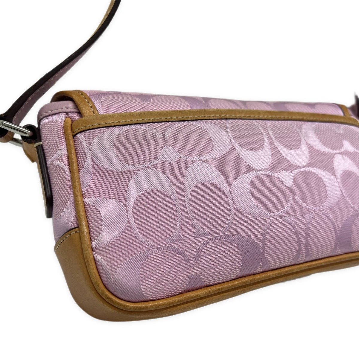 COACH Pink Signature Flap Shoulder Bag