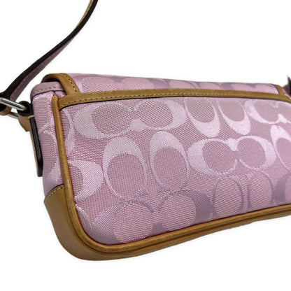 COACH Pink Signature Flap Shoulder Bag