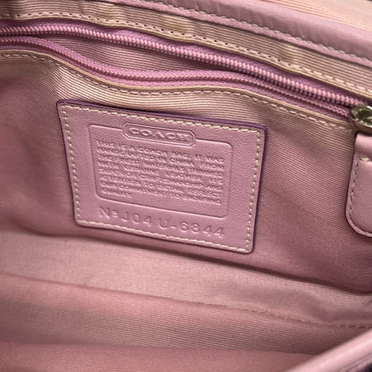 COACH Pink Signature Flap Shoulder Bag