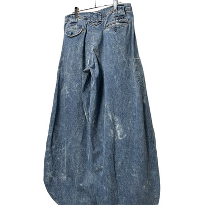 BODYSONG DOKAPAN Chemical Wash Denim Jodhpurs Blue Size M