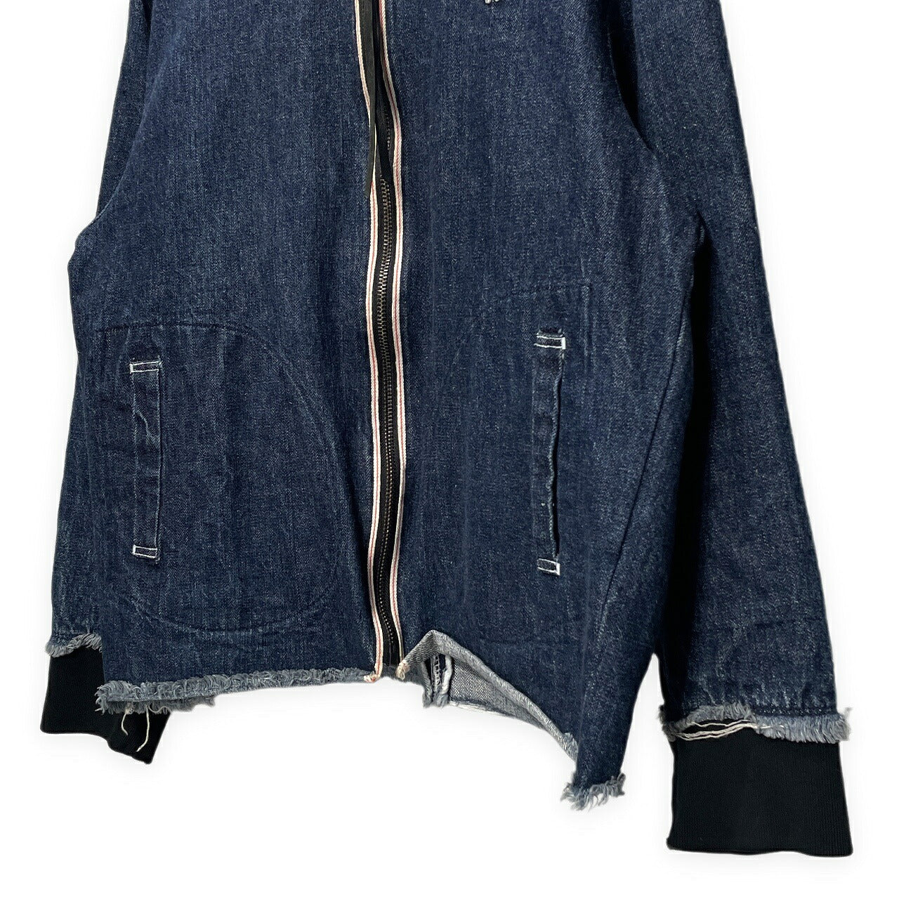 [-]Minus 24SS Selvedge Denim Slash Seam Jacket Blue Size 2