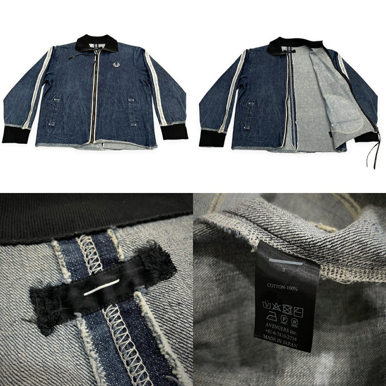 [-]Minus 24SS Selvedge Denim Slash Seam Jacket Blue Size 2
