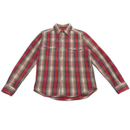 Nigel Cabourn Cotton Flannel Double Button Shirt Red Size 48