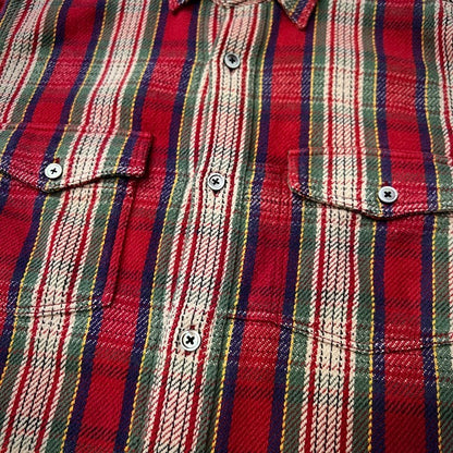 Nigel Cabourn Cotton Flannel Double Button Shirt Red Size 48