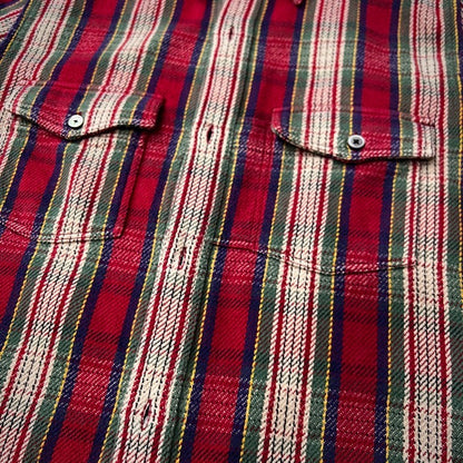 Nigel Cabourn Cotton Flannel Double Button Shirt Red Size 48