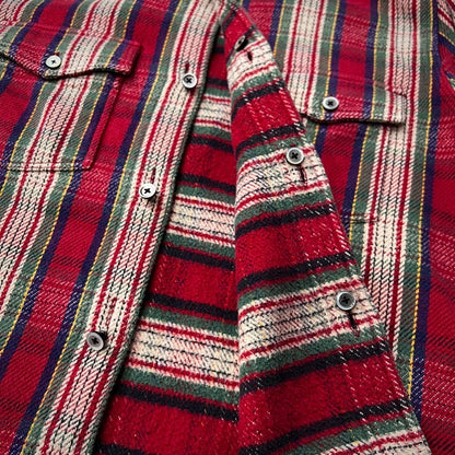 Nigel Cabourn Cotton Flannel Double Button Shirt Red Size 48