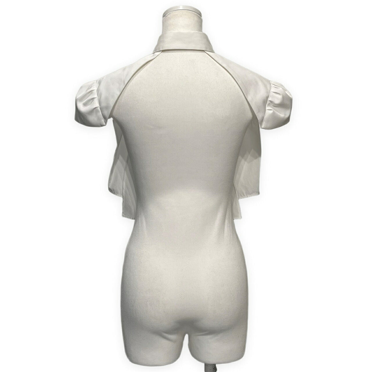 noir kei ninomiya White Cotton Broad Puff Sleeve Blouse Free Size