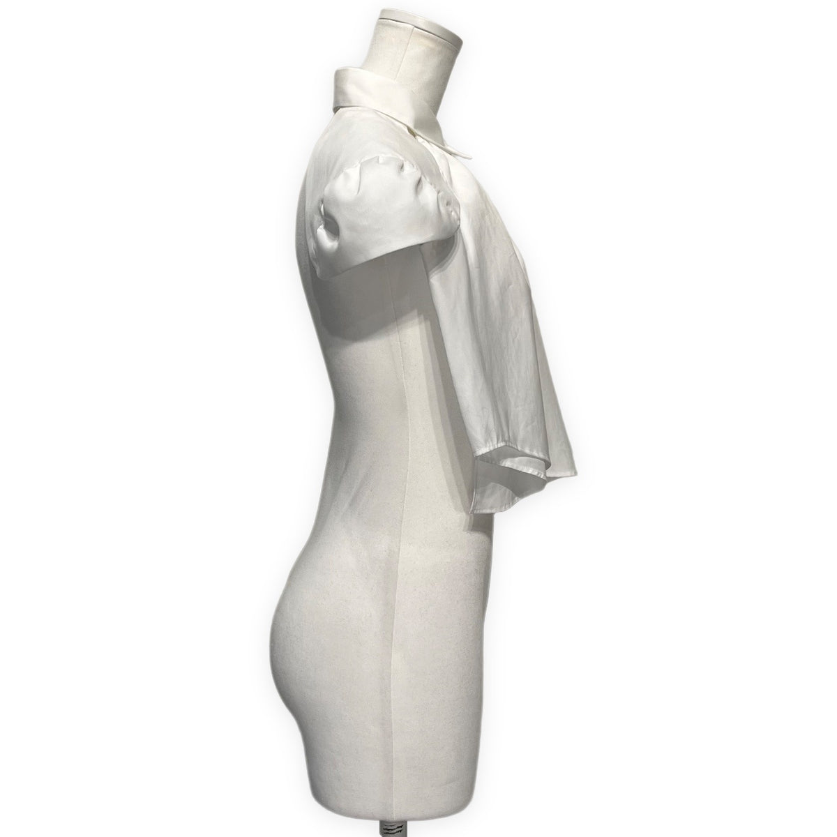 noir kei ninomiya White Cotton Broad Puff Sleeve Blouse Free Size