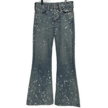SUGARHILL 24AW Flocked Paint Flared Denim Blue Size 30