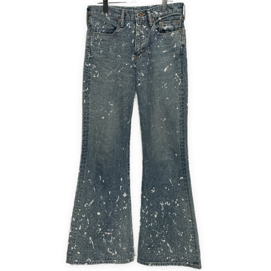 SUGARHILL 24AW Flocked Paint Flared Denim Blue Size 30