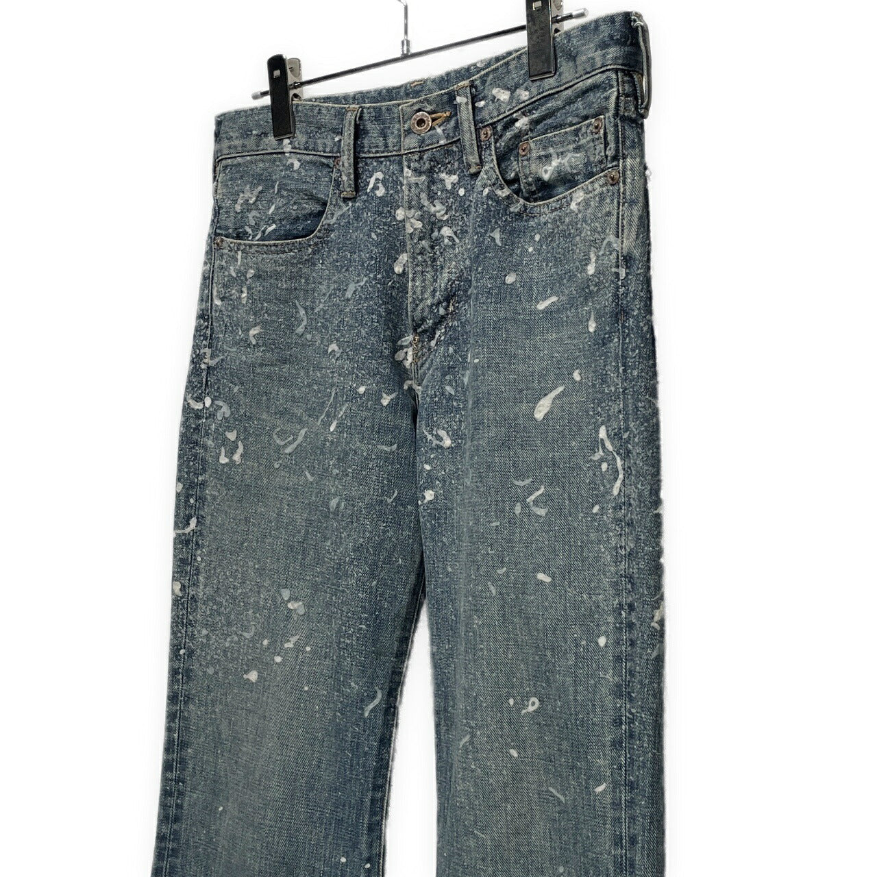 SUGARHILL 24AW Flocked Paint Flared Denim Blue Size 30