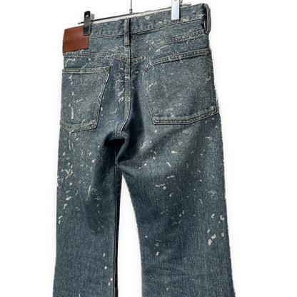 SUGARHILL 24AW Flocked Paint Flared Denim Blue Size 30