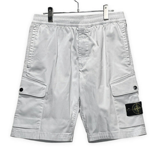 STONE ISLAND Stretch Cotton Drawstring Shorts Gray Size W31