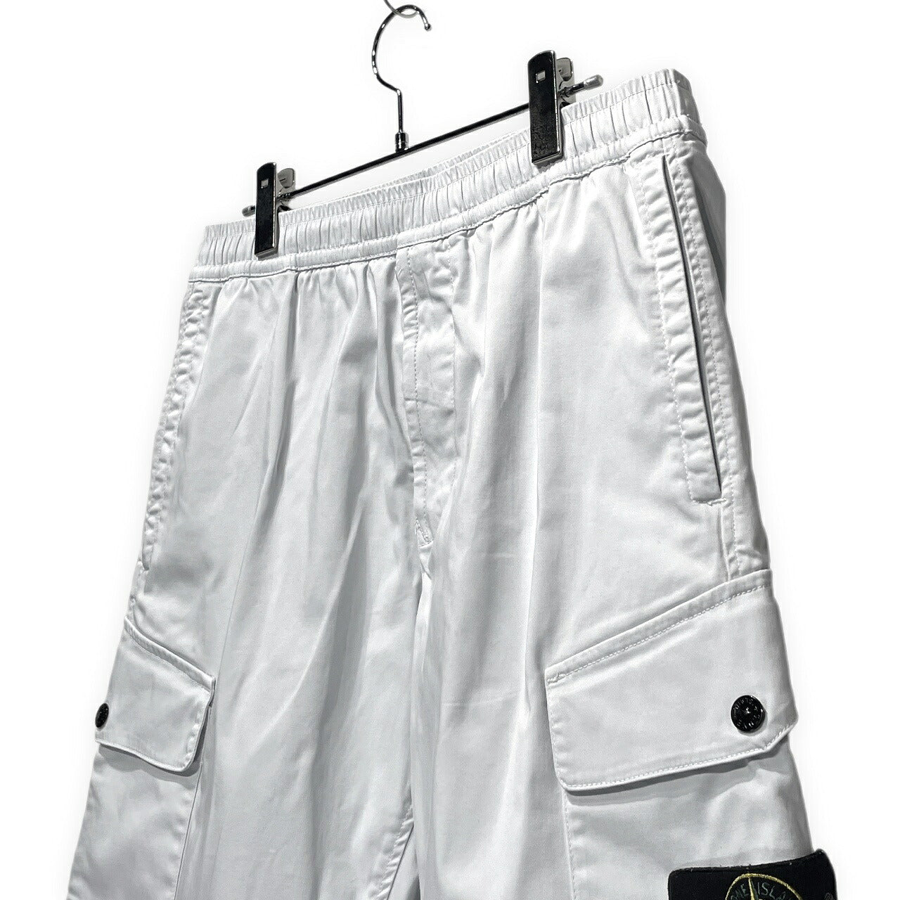 STONE ISLAND Stretch Cotton Drawstring Shorts Gray Size W31
