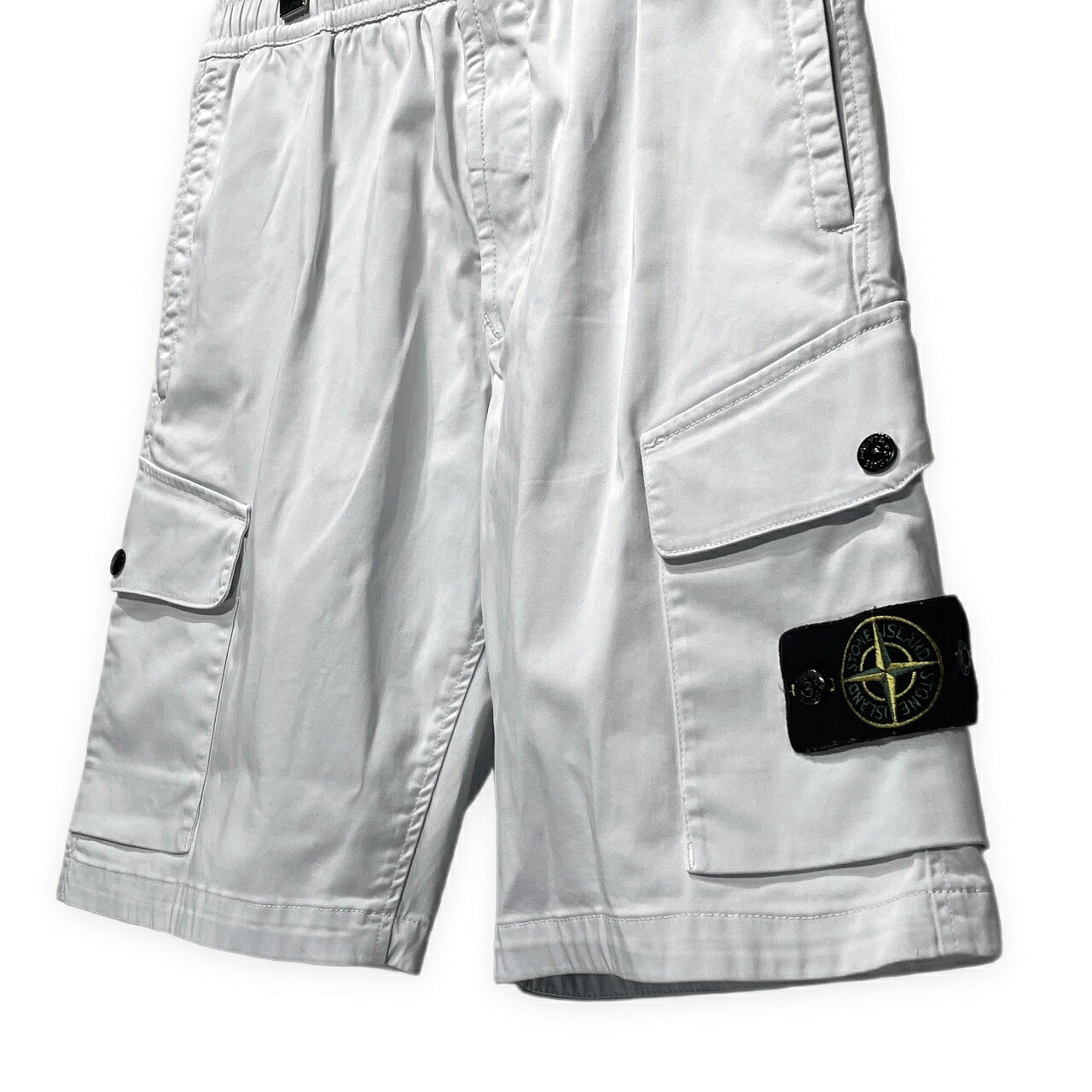STONE ISLAND Stretch Cotton Drawstring Shorts Gray Size W31