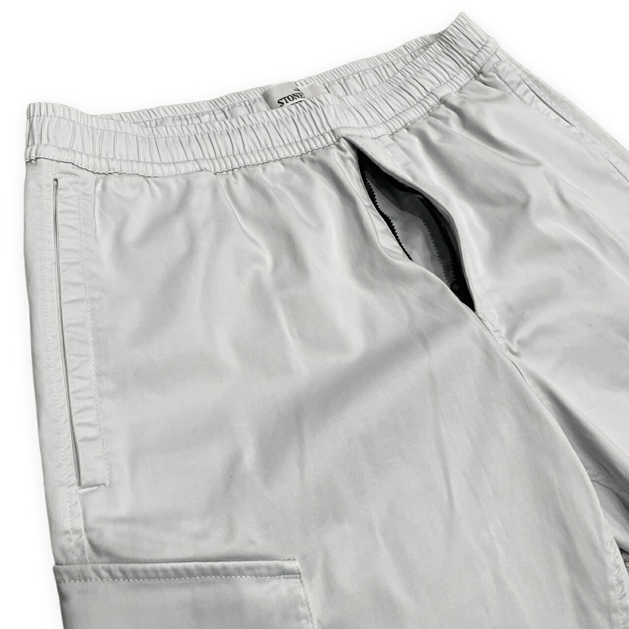 STONE ISLAND Stretch Cotton Drawstring Shorts Gray Size W31