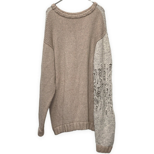 BODYSONG 19AW Oversized Distressed Knit Gray Size L