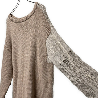 BODYSONG 19AW Oversized Distressed Knit Gray Size L