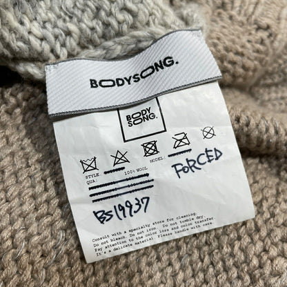 BODYSONG 19AW Oversized Distressed Knit Gray Size L
