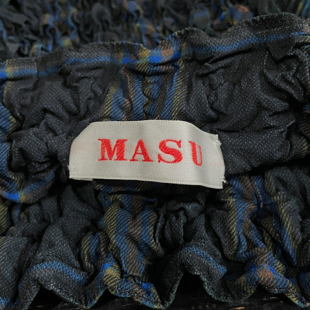 MASU POPCORN BAG Pleated Check Bag Green Size ONE SIZE