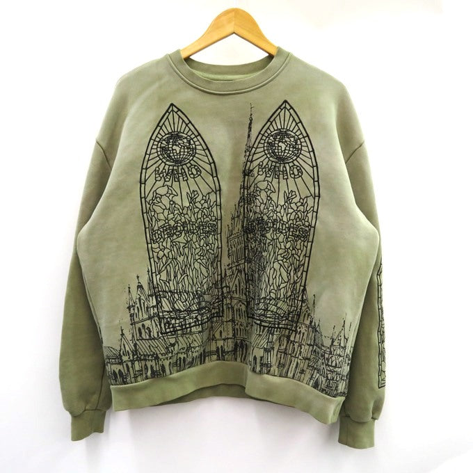 WHO DECIDES WAR Cathedral Pullover Sweatshirt Olive Size XS