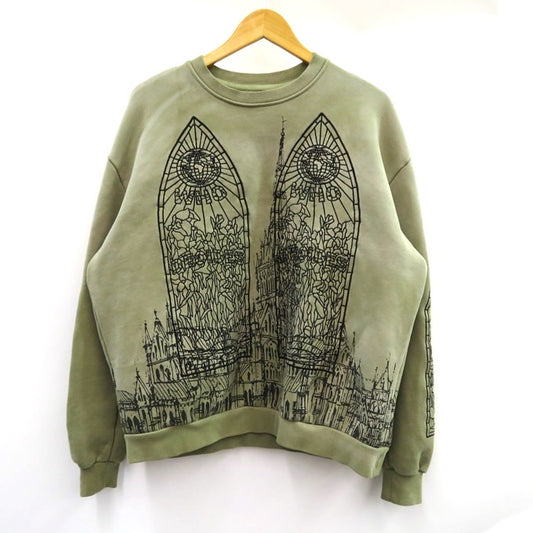 WHO DECIDES WAR Cathedral Pullover Sweatshirt Olive Size XS