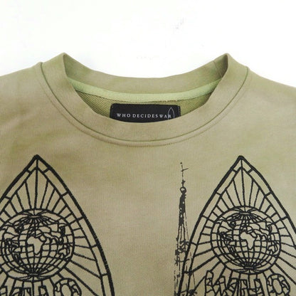 WHO DECIDES WAR Cathedral Pullover Sweatshirt Olive Size XS