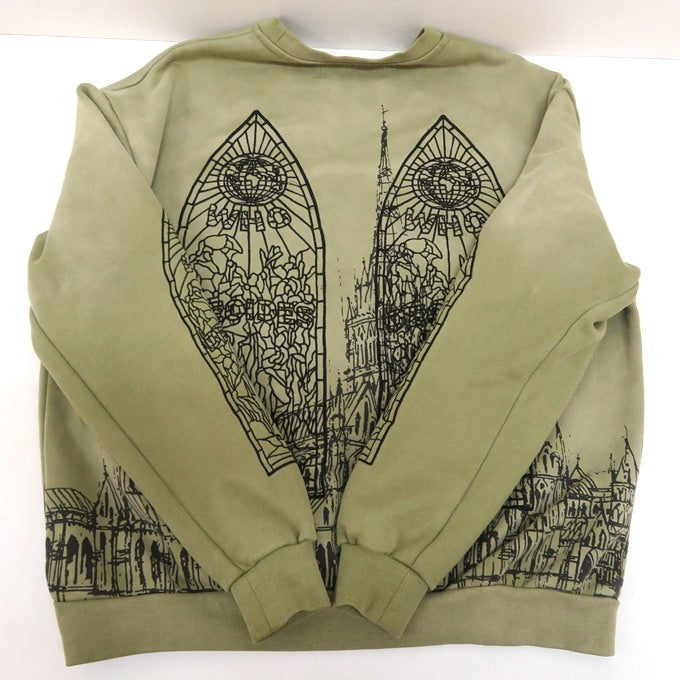 WHO DECIDES WAR Cathedral Pullover Sweatshirt Olive Size XS