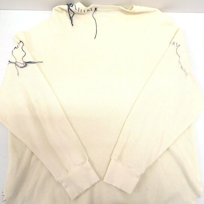 DISCOVERED LOOPING Waffle Long Sleeve T-Shirt Ivory Size 1