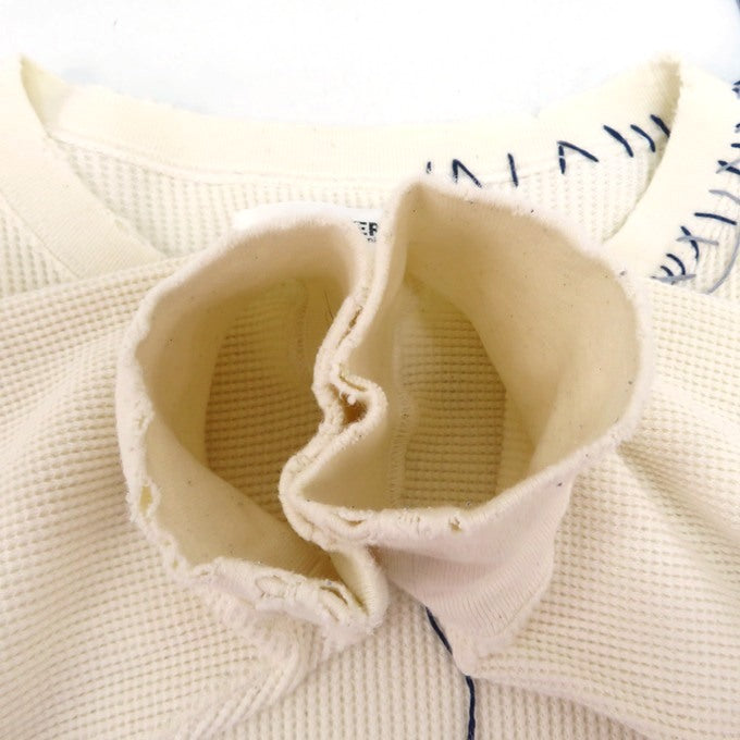 DISCOVERED LOOPING Waffle Long Sleeve T-Shirt Ivory Size 1
