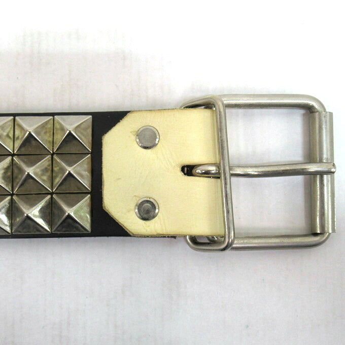 toccat 3-Row Studded Leather Belt Silver Blue Size ONE SIZE