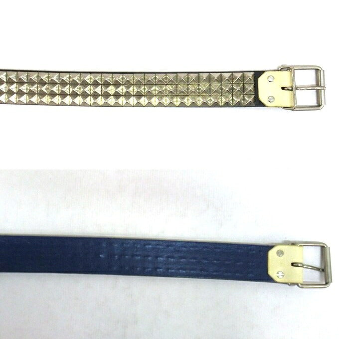 toccat 3-Row Studded Leather Belt Silver Blue Size ONE SIZE