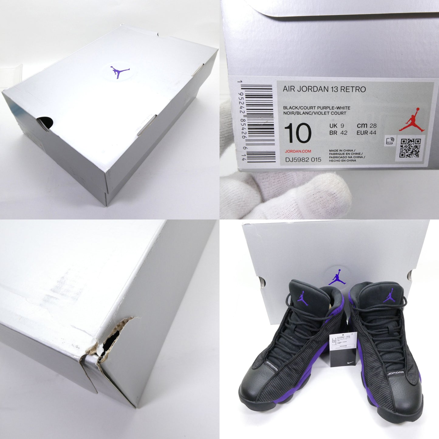 COURT PURPLE Nike Air Jordan 13 Retro Black Sneakers