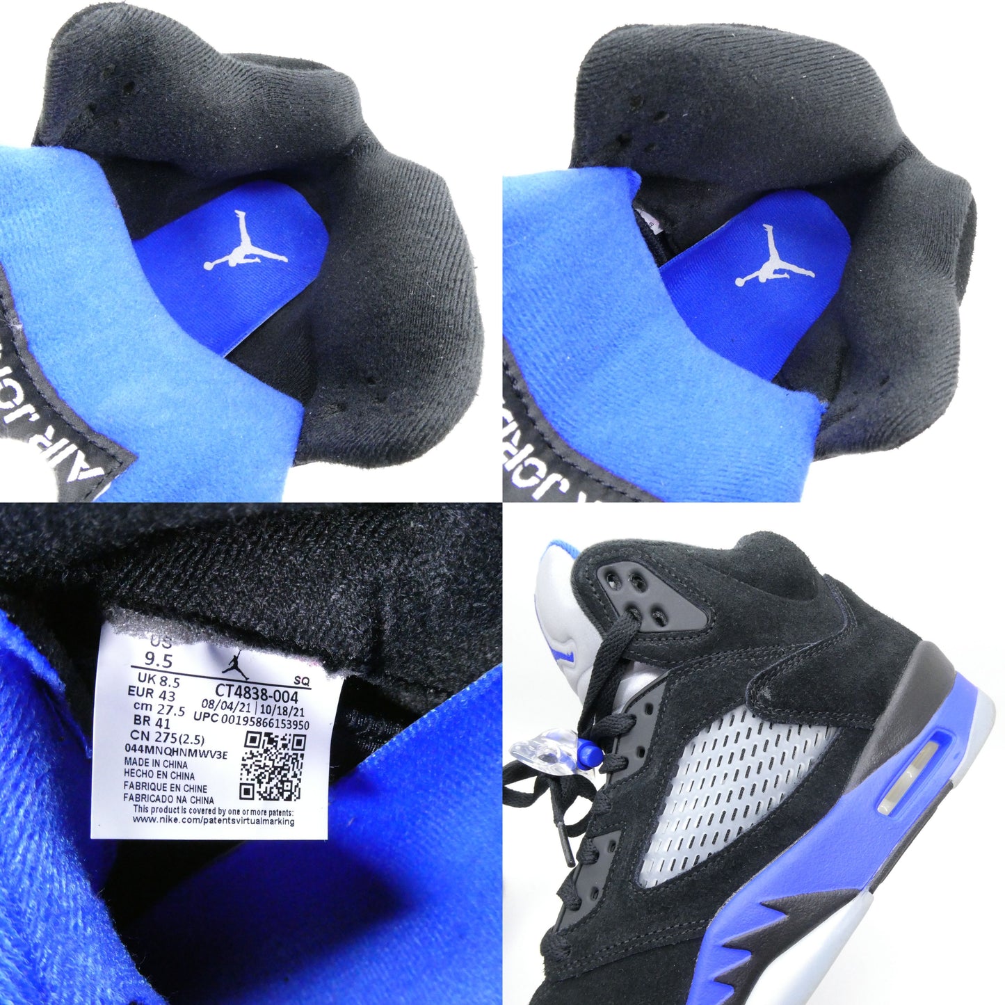 NIKE AIR JORDAN 5 Retro Black Racer Blue Sneakers