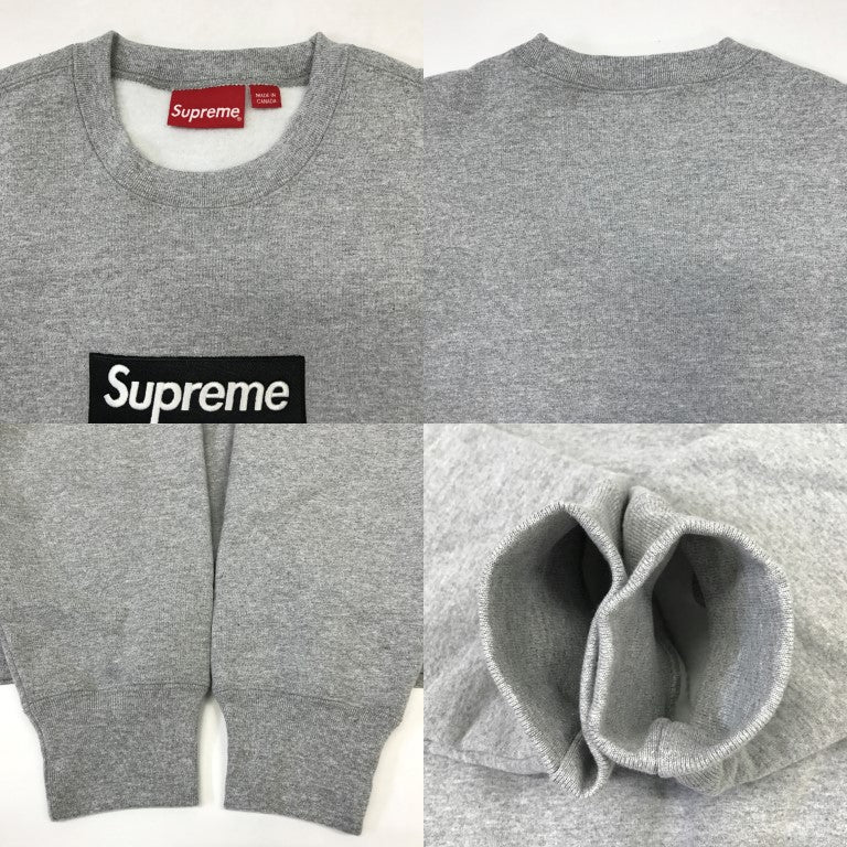 Supreme BOX LOGO Crewneck Sweatshirt Heather Gray Size S