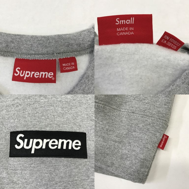 Supreme BOX LOGO Crewneck Sweatshirt Heather Gray Size S
