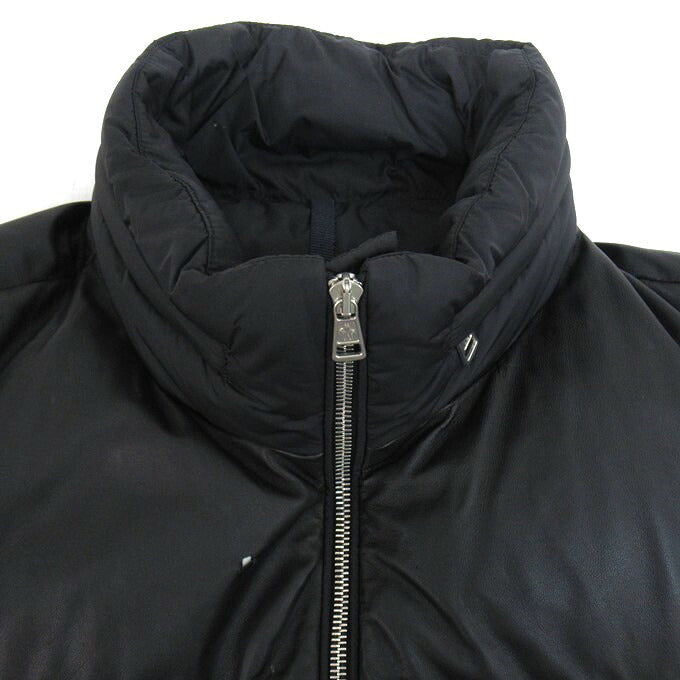 MONCLER 22AW BUGRANE Leather Trim Down Jacket Black Size 1