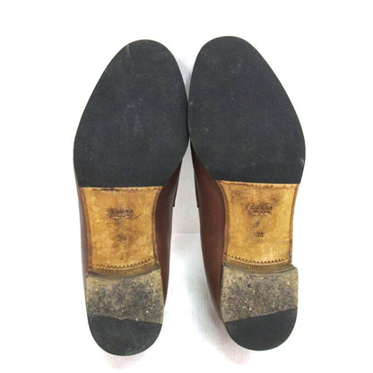 GUCCI Interlocking Web Line Tassel Loafer Brown Size EU 38
