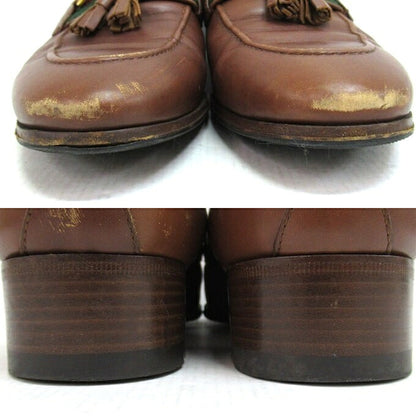 GUCCI Interlocking Web Line Tassel Loafer Brown Size EU 38