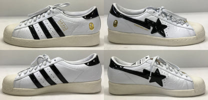 A BATHING APE x adidas Superstar V White Sneakers Size 28