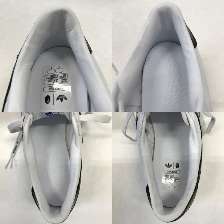 A BATHING APE x adidas Superstar V White Sneakers Size 28