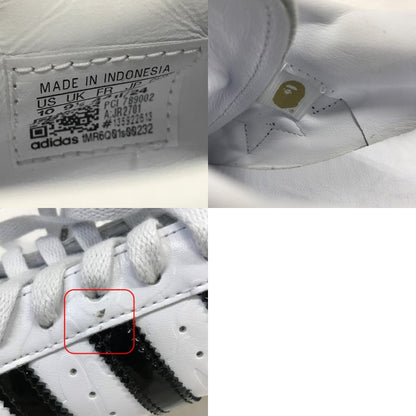 A BATHING APE x adidas Superstar V White Sneakers Size 28