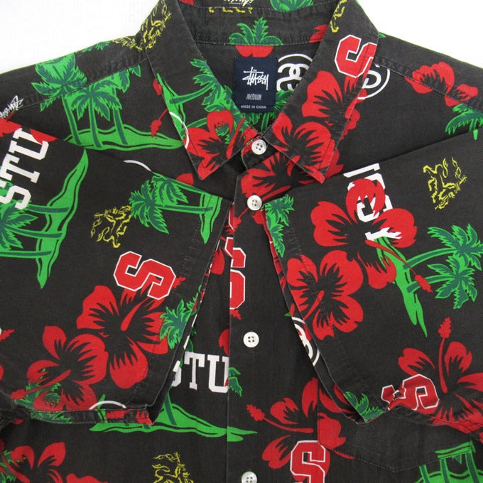 STUSSY Botanical Floral Aloha Shirt Multi Size M