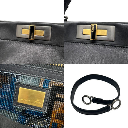 FENDI Peekaboo Large Beaded ZUCCA Handbag Size ONE SIZE